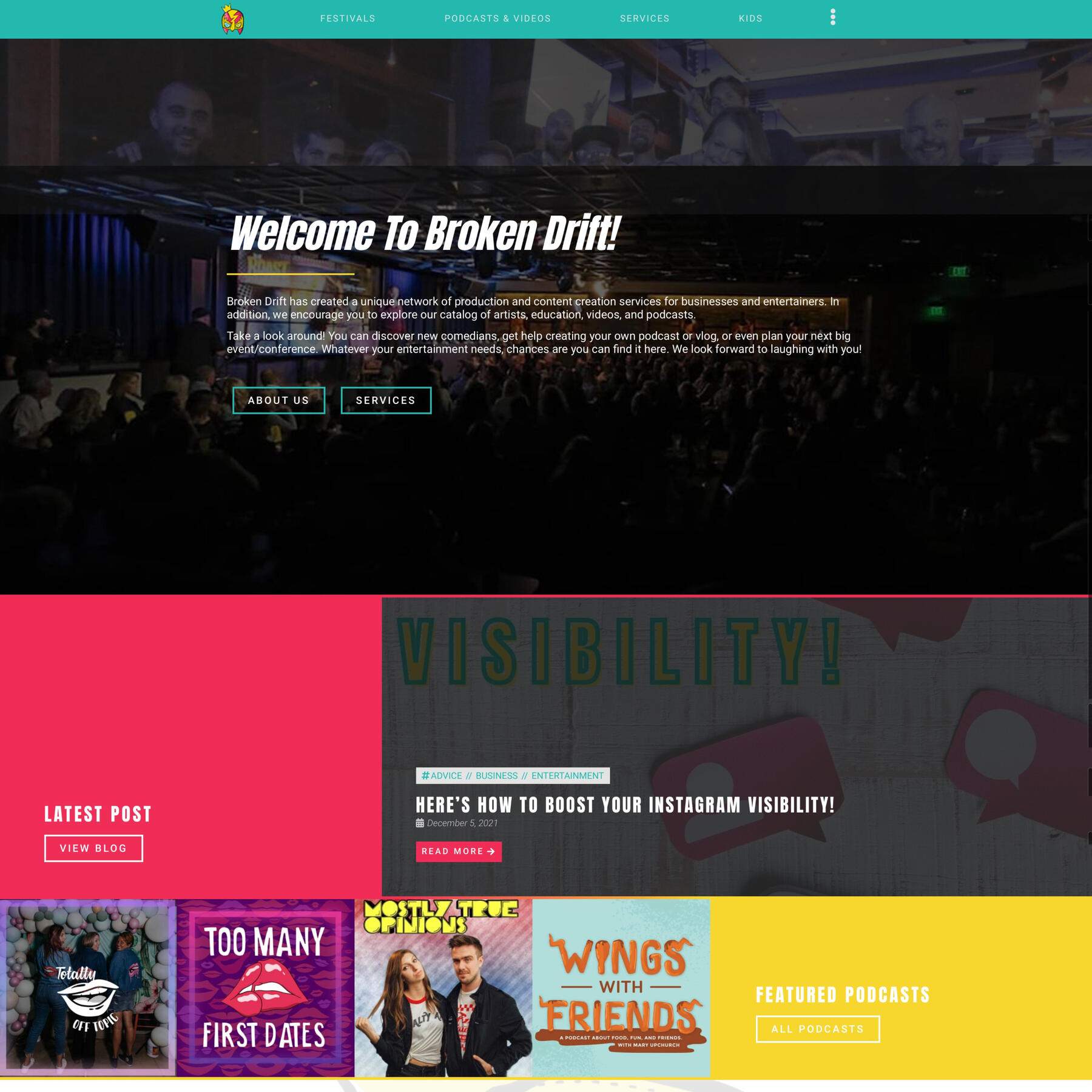 Screenshot of Broken Drift website