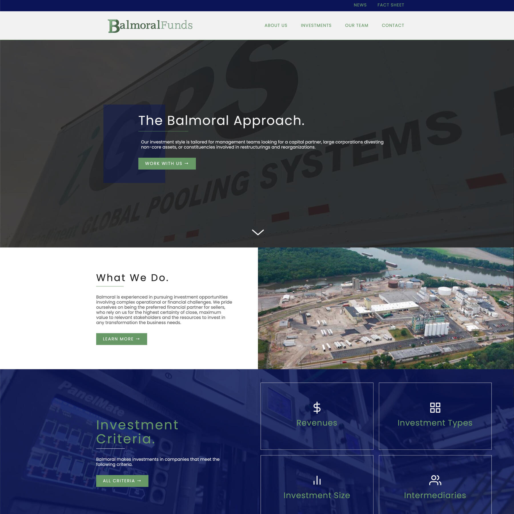 Screenshot of Balmoral Funds website